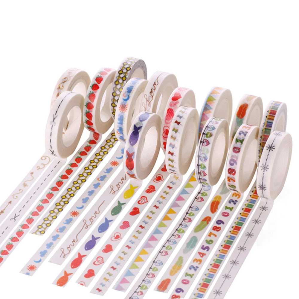 

10pcs Cutting Line Paper Tapes DIY Craft Decorative Tape Creative Separation Line Tape (Mixed Style)