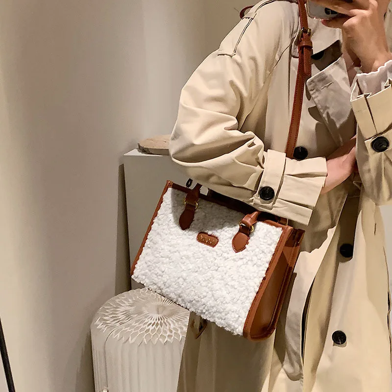 

Texture Large Capacity Personality Plush New Fashionable Shoulder Bag Women's Bag Trend Inclined Span Bag
