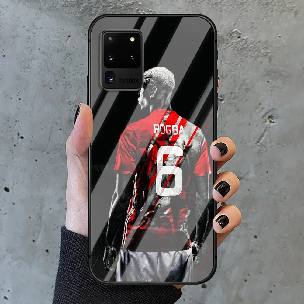

Paul Pogba 6 soccer Phone Tempered Glass Case Cover For Samsung Galaxy S Note 5 6 9 10 10E 20 21 FE Plus Uitra Coque Silicone