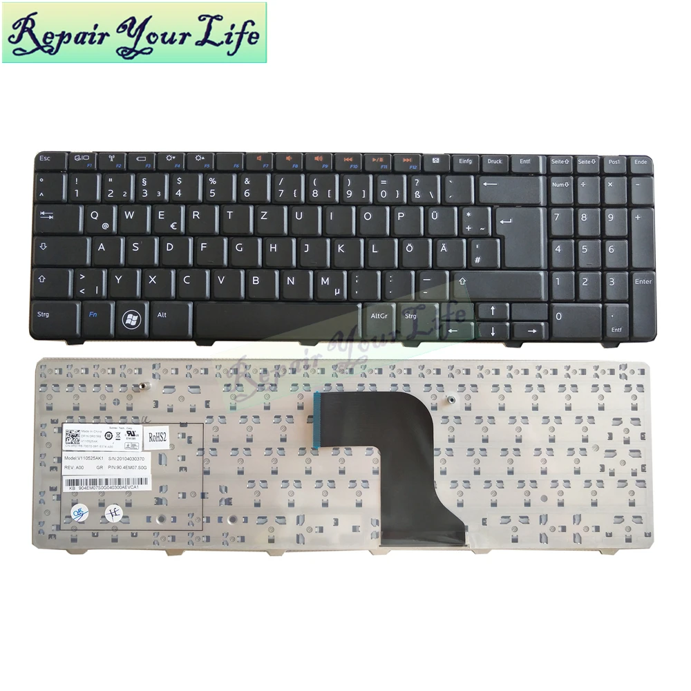 

laptop keyboard for dell Inspiron 15 15R N5010 M5010 GR German Language black 0R07R8 20104030370 90.4EM07.S0G Upper case part