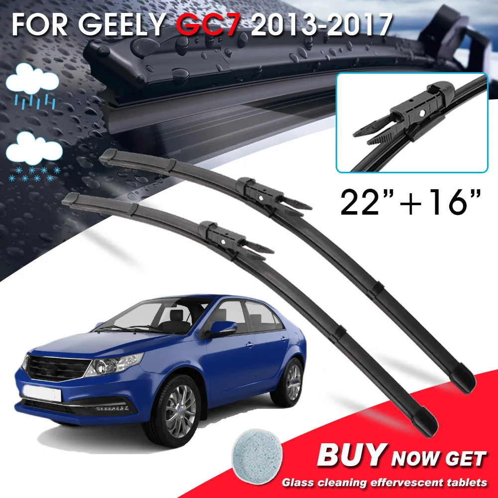 

BROSHOO Car Front Window Windshield Wipers Blade For Geely GC7 22"+16" LHD&RHD Car Model Year 2013-2017 Auto Accessories