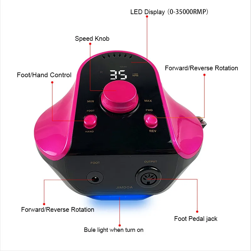 Аппарат маникюрный Электрический с фрезами 45 Вт 35000 об./мин.|Электрические