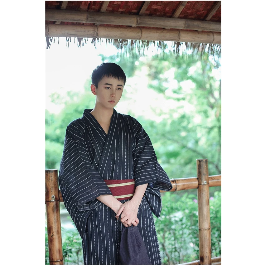 

2020 Arrival Carp Printing Men Asian Japanese Traditional Kimono Costume Obi Haori Vintage Robe Samurai Cardigan Yukata Bathrobe