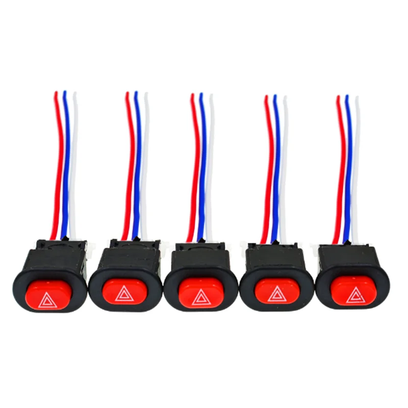 

Motorcycle Switches Plastic Motorcycle Hazard Light Switch Double Warning Flasher Emergency Signal w/3 Wires