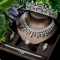 hibride water drop cubic zircon jewelry sets for women luxury big tiaras crown saudi arabic dubai jewelry sets bijoux n 1648