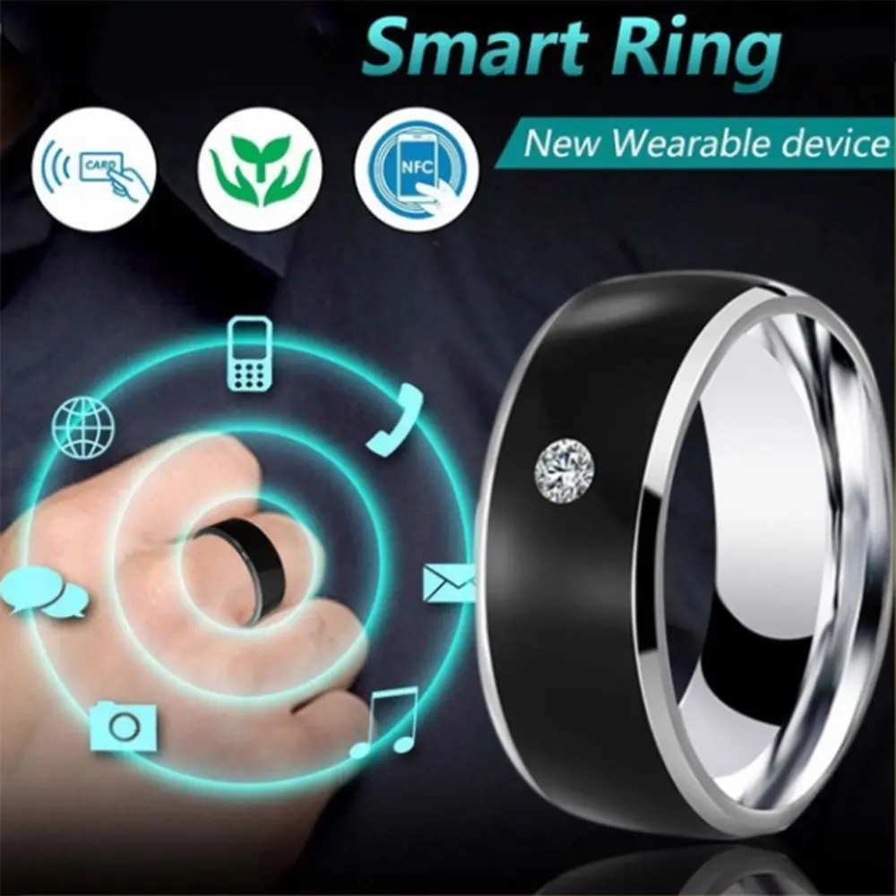   Fashion Android Phone Equipment Multifunctional Intelligent Smart NFC Finger Ring Wearable Connect 