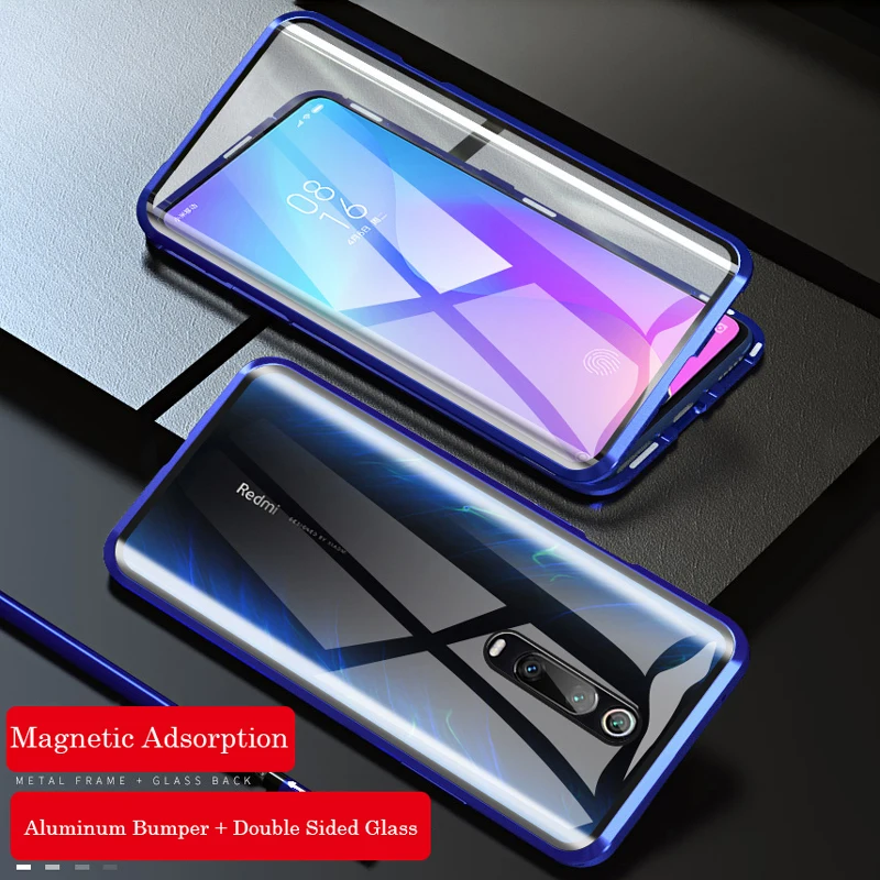 Магнитный адсорбционный металлический чехол для телефона Xiaomi Redmi Note 8 7 Pro