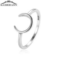 kameraon 100 925 sterling silver half moon rings for women christmas gift crescent deer horn ring lady fashion jewelry 2021 new