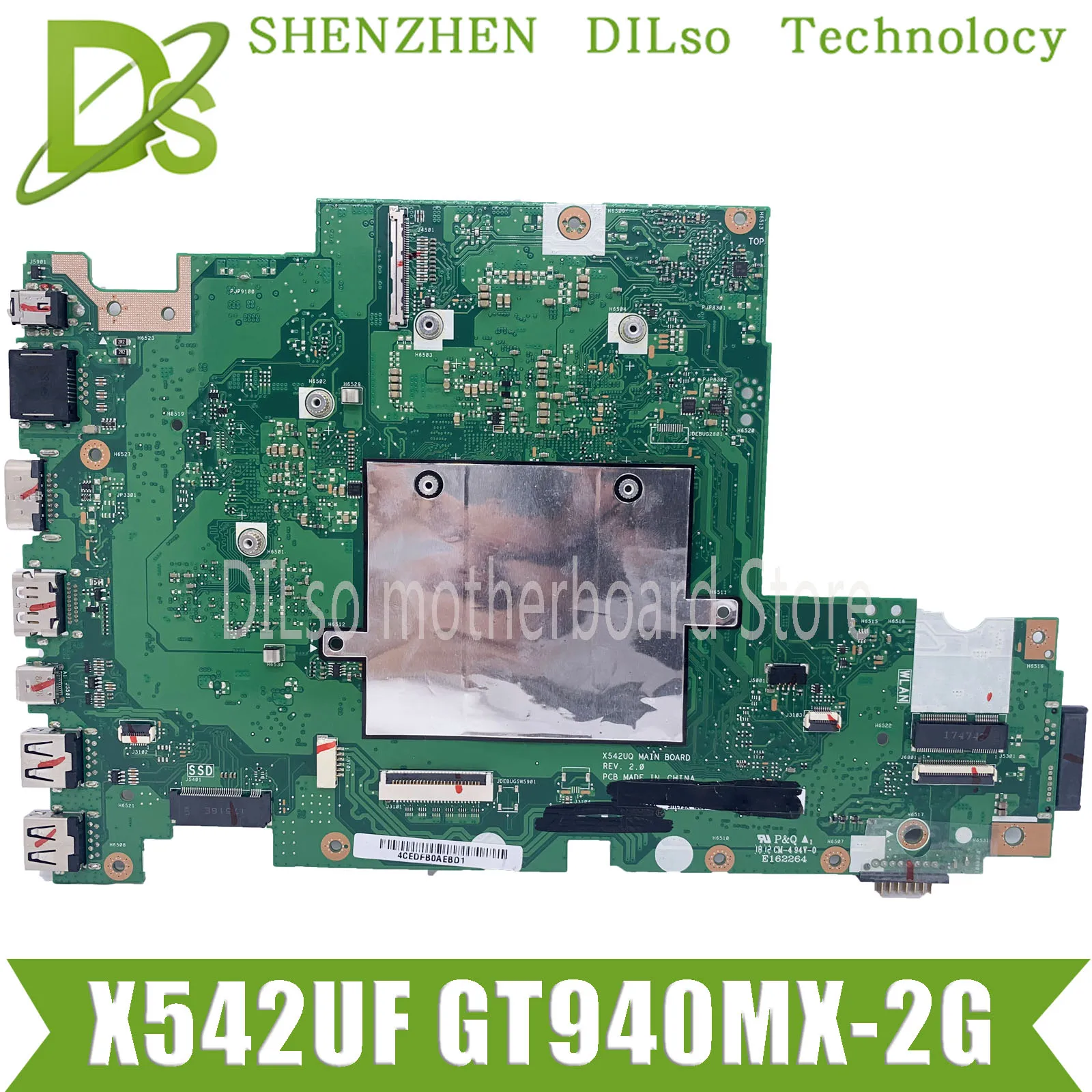 Kaufen KEFU X542UF Motherboard Für ASUS X542UR X542UQ X542UN A580U Laptop Motherboard Notebook I5-7200U CPU GT940MX-2G Original-Test