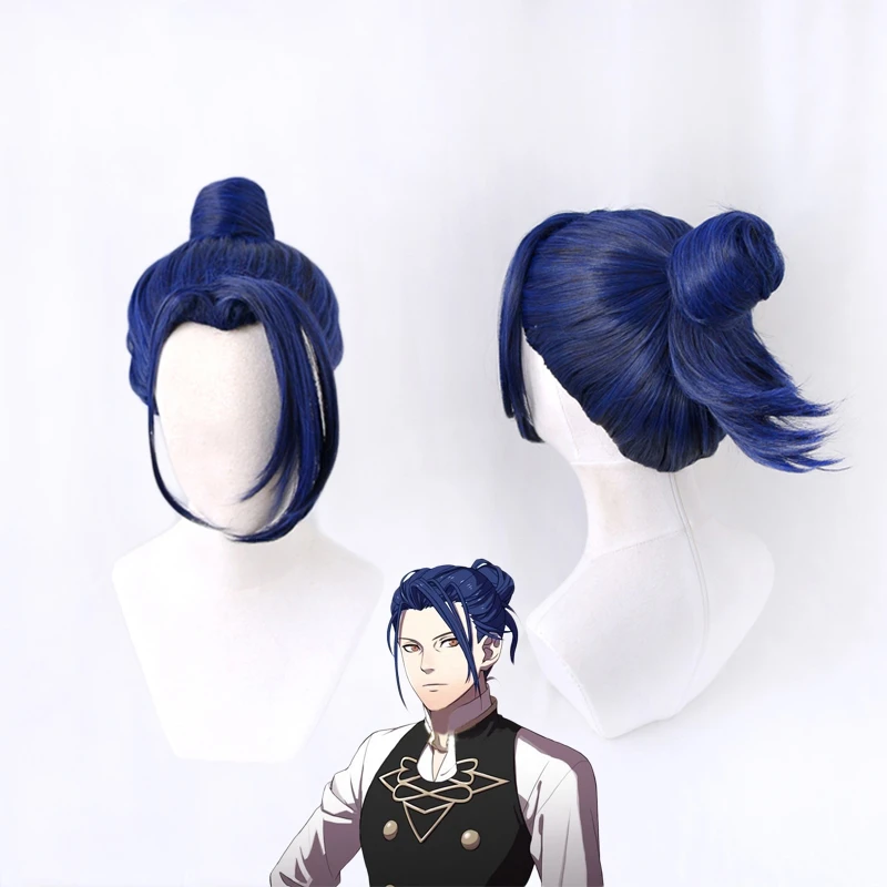 

Fire Emblem ThreeHouses Felix Cosplay Wig With Bun Heat Resistant Synthetic Hair Men Women Costume Wigs