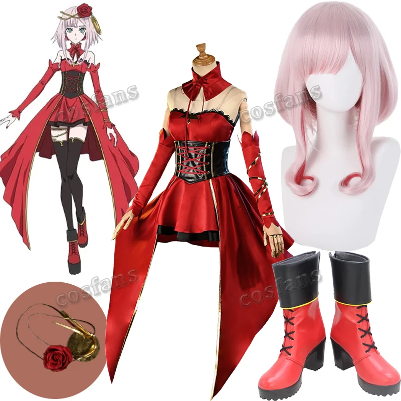 takt op.Destiny-Destiny Cosplay Costume Outfits Halloween Carnival Suit Takt op. Destiny Cosplay Wig Destiny Pink Red Hair+cap