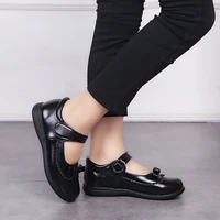 korean style spring and autumn black new bow leather shoes rubber breathable girls mary jane shoes princess popular kids shoes