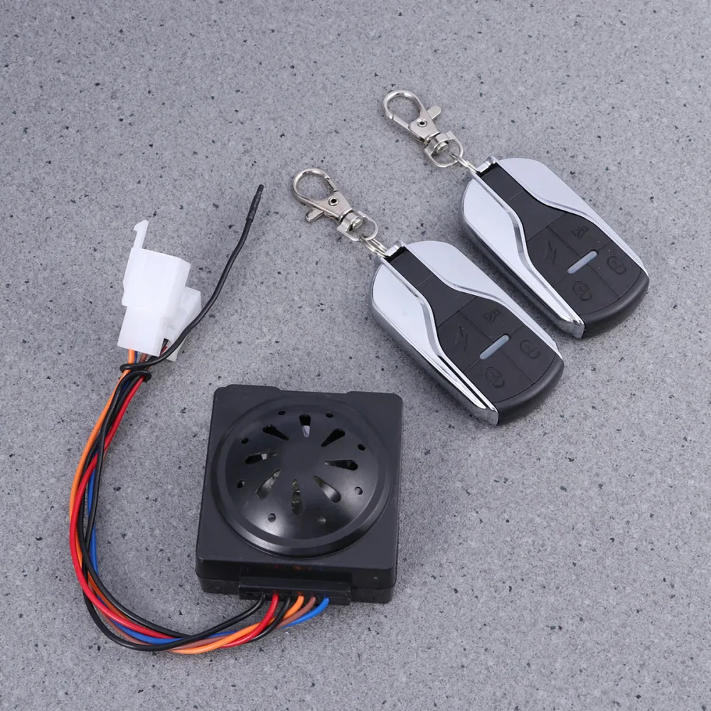 

3Pc Motorcycle Alarm System Anti-theft Horn Alarm Warner with Cutting Off Remote Engine Start Arming Disarming