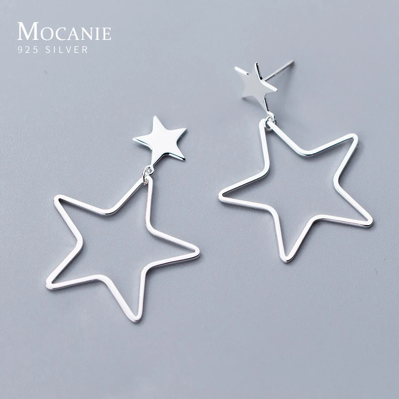 

Mocanie Fashion 925 Sterling Silver Sweet Cute Big Small Stars Stud Earring for Women Minimalist Earring Fine Jewelry 2020 New