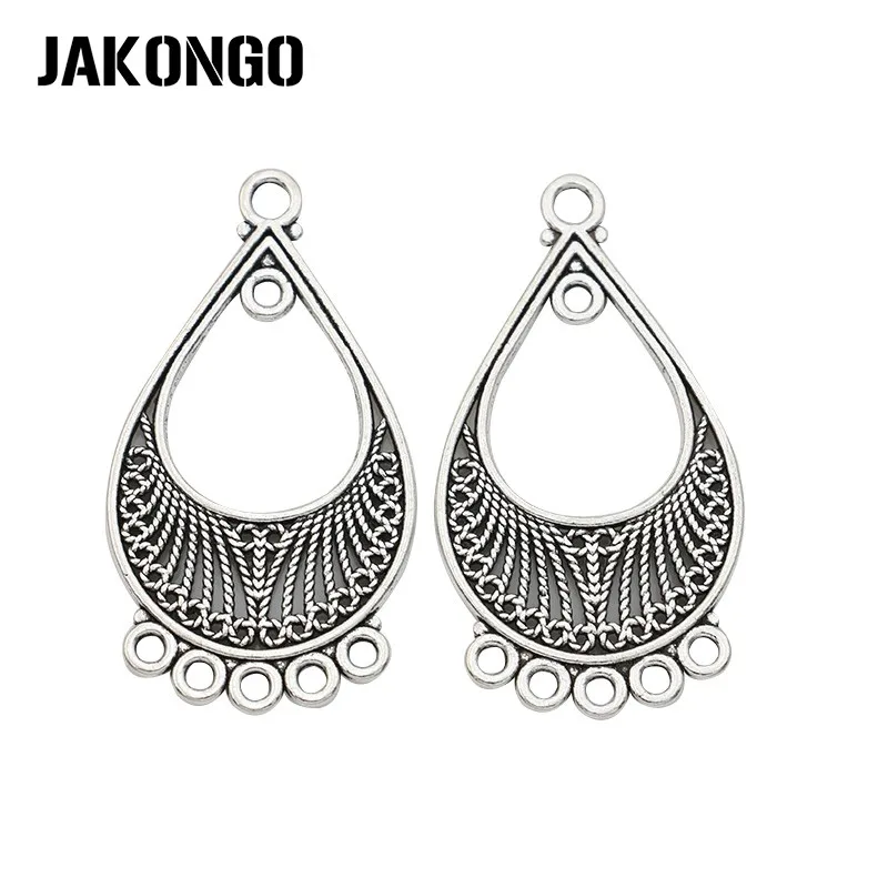JAKONGO 6 шт. античное посеребренное овальное соединение 1-5 для аксессуаров