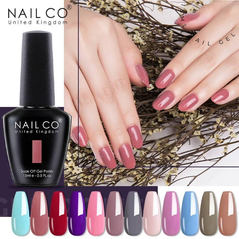 

NAILCO LED Gel Nail Polish Glitter Soak Off Varnis Semi Permanant UV Gel Color Nail Design Lacquer Varnish Hybrid Top Base Coat