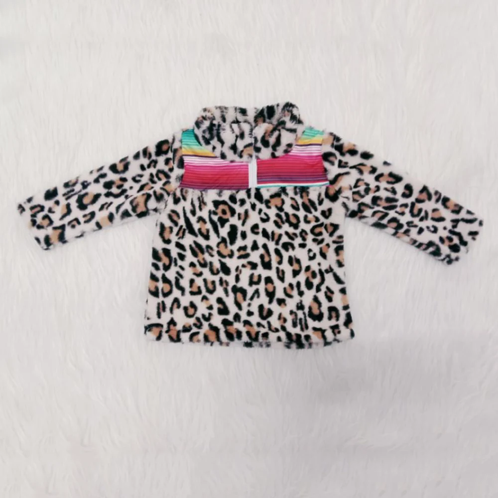 

2019 Baby girl infant toddler new fashion leopard long sleeves polar fleece coat suit clothes