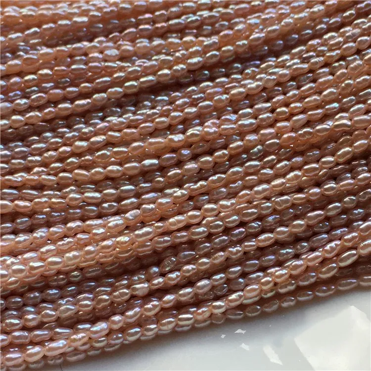 Freshwater Pearl pink/purple RICE 2-3MM 14