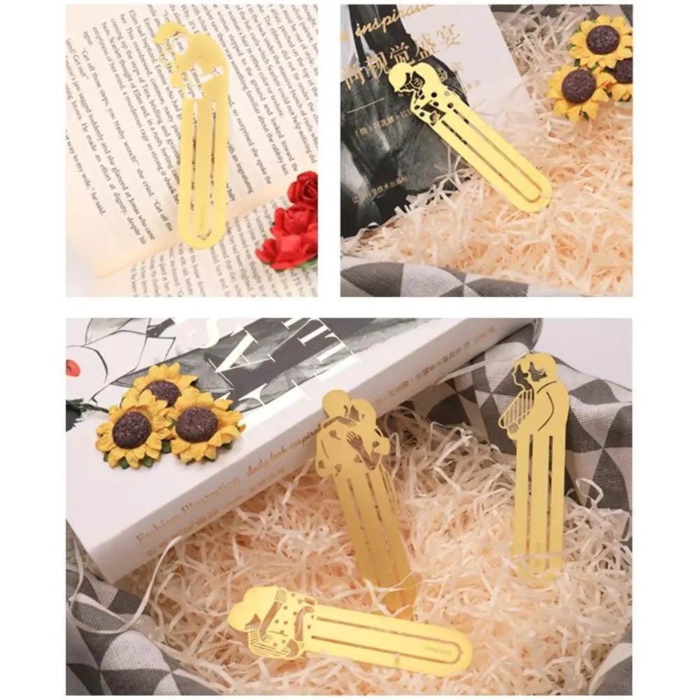 Creative Bookmark People Hug Shaped School Office Stationery Student Supplies Decorative Metal Binder |