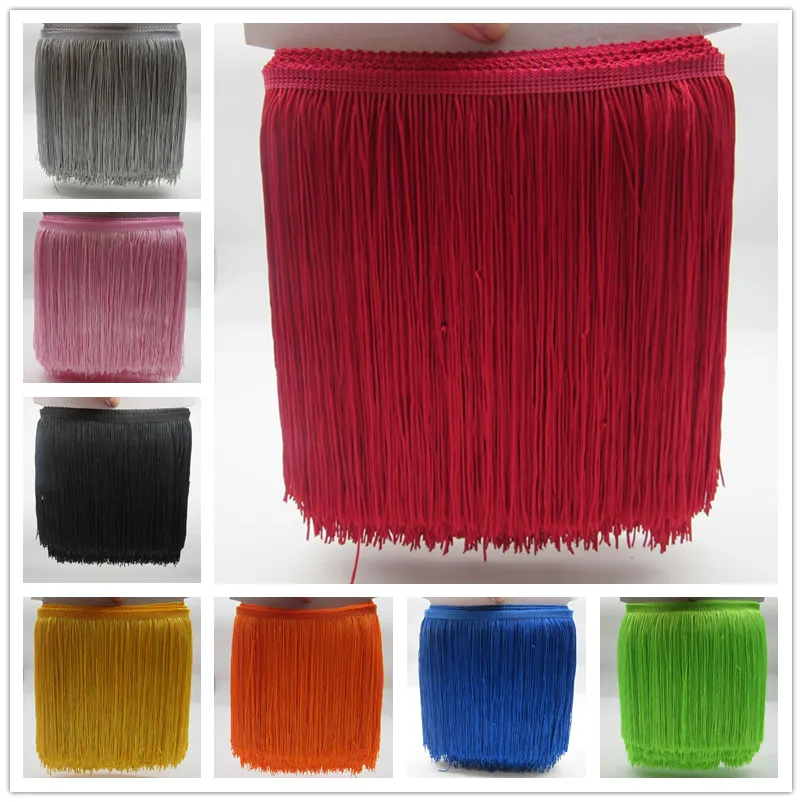 

10 Meter/lot 20cm Long Tassel Fringe Trim Lace Ribbon Tassels Curtains Dresses Fringes For Sewing Trimmings Accessories Crafts