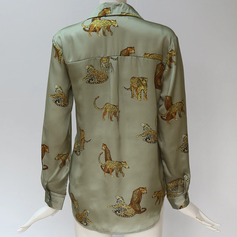

Animal Print Shirt Blouse 2020 Women New Fashion Long Sleeve Blouse Top Leopard Turn-Down Collar Office Shirt camisas mujer