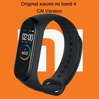 mi band 4 CN version Фирменный Xiaomi mi браслет 4 браслет mi Band 4 фитнес-браслет 3 цвета AMOLED экран музыкальный контроль Smartband - Цвет: mi band 4 CN version