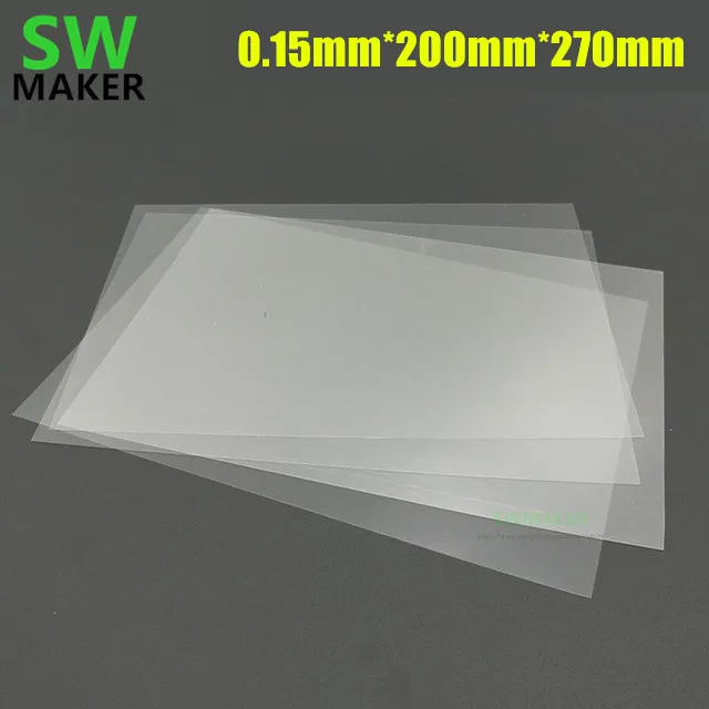 

1pcs 0.15mm*200mm*270mm Wanhao Duplicator 8 D8 3D Printer FEP Sheet FEP Film 0.15mm thickness