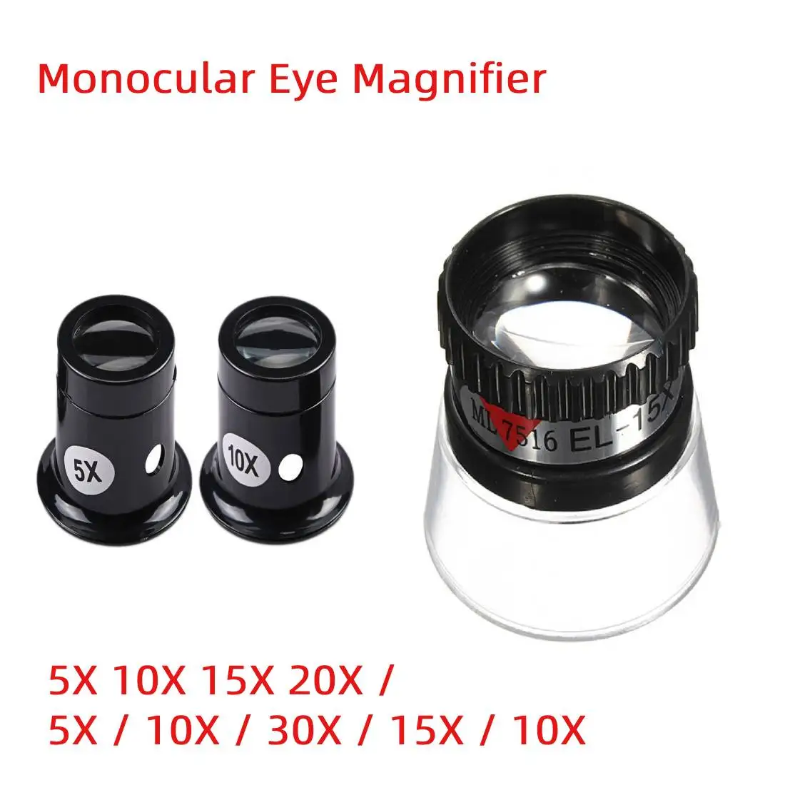 

Mini Jeweler Watch Magnifier Tool 5X 10X 15X 20X Monocular Magnifying Glass Loupe Lens Eye Magnifier Len Repair Kit Tool