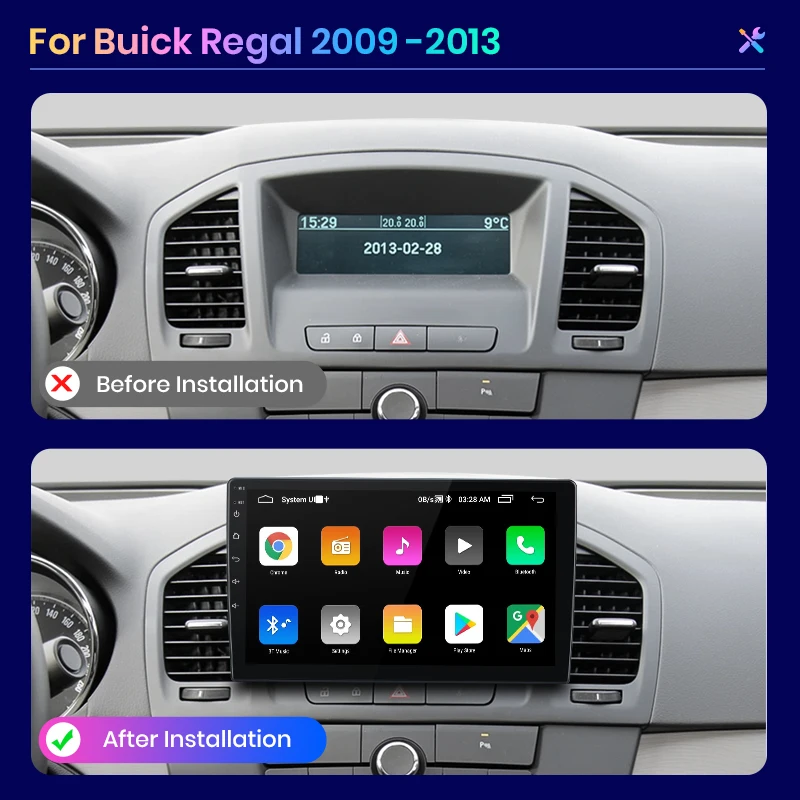 Автомагнитола AWESAFE PX9 для Buick Regal 2009 2010 2011 2012 2013 2 din|Автомагнитолы| |