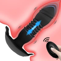 remote control telescopic dildo vibrator anal plug butt plug prostate stimulator female masturbator erotic sex toys for couple