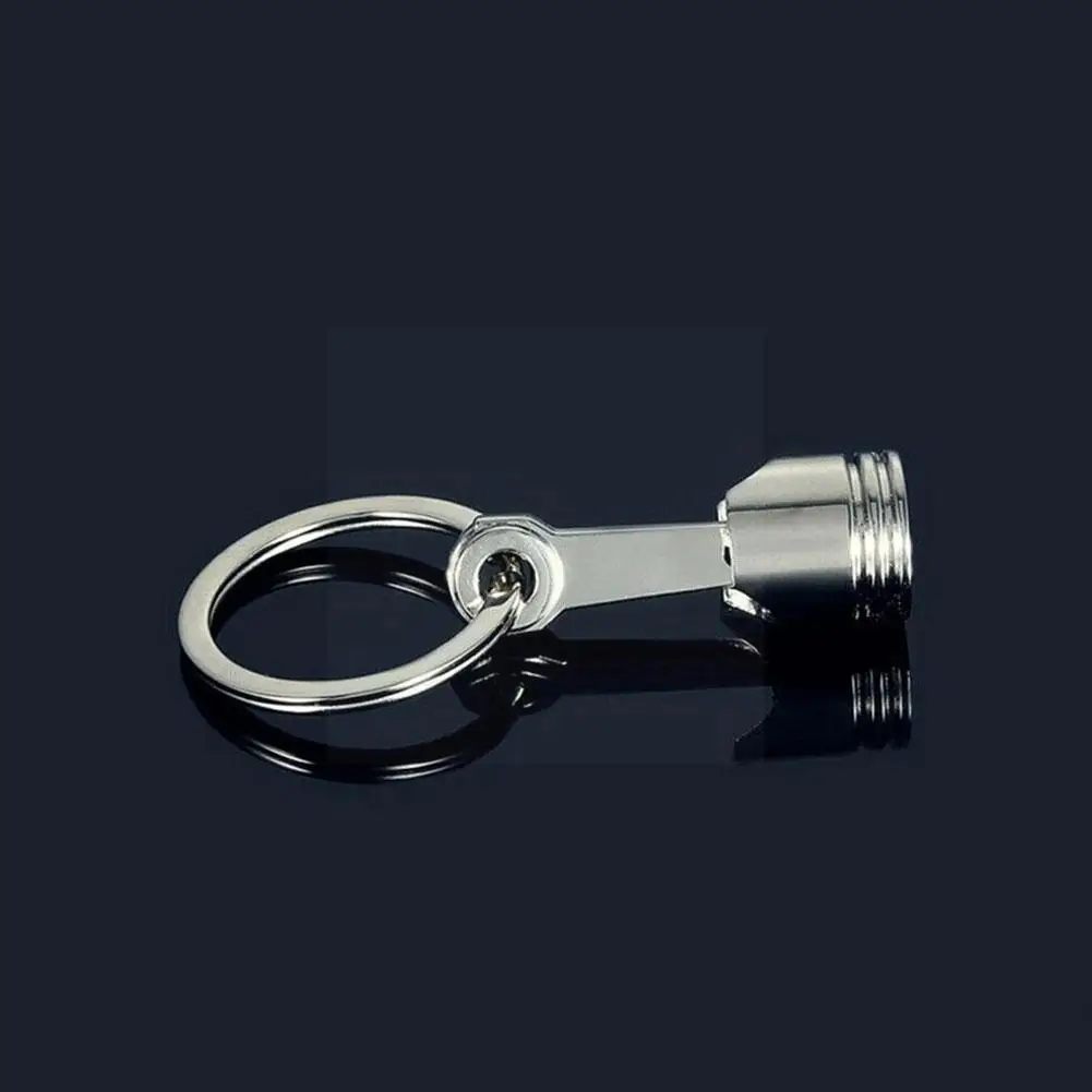 

1pcs Mini Engine Piston Pendant Chain Alloy Silver Refitting Pendant Piston Accessories Piston Car Color Ring Cha B7l6