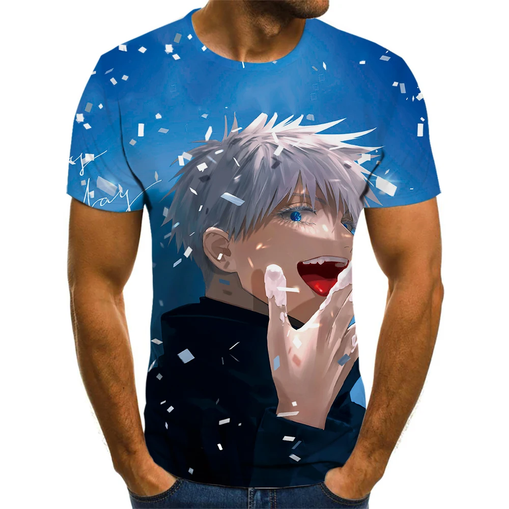 

New Best Selling Wild 3D Print T-Shirt Men's Japanese Animation Jujutsu Kaisen Casual Funny T-Shirt Summer Fashion Short Sleeve