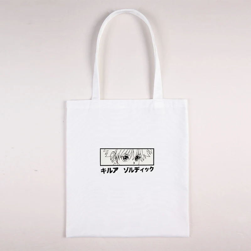 

Японская мультяшная Аниме Сумка на одно плечо с полноценным принтом охотника Холщовая Сумка большой вместимости Harajuku сумка для колледжа же...