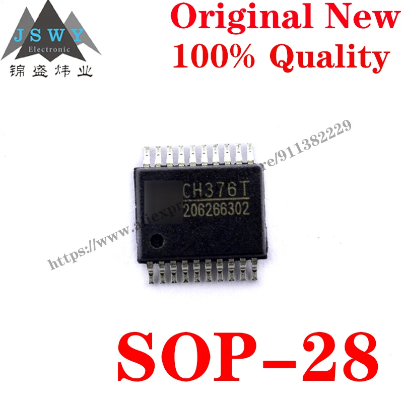 10~50 PCS CH376T SOP-28 Semiconductor USB to serial/parallel IC Chip with for module arduino Free Shipping CH376T