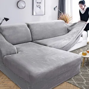 plush fabric l shaped sofa needs 2 pieces sofa covers elastic sofa covers corner couch slipcover sofa case for living room free global shipping