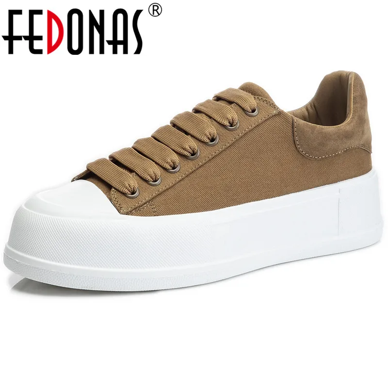 

Кроссовки FEDONAS женские из натуральной кожи, на шнуровке, обувь на платформе, Офисная базовая обувь на плоской подошве, весна-лето 2021