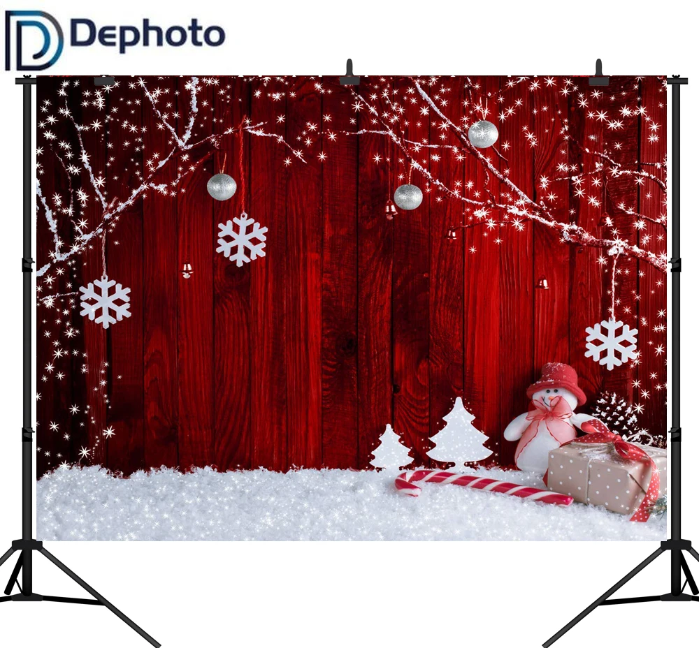 Декорации красные деревянные стены снеговик подарок Рождественский Декор фотографии фоны индивидуальные фотографические фоны для фотост...