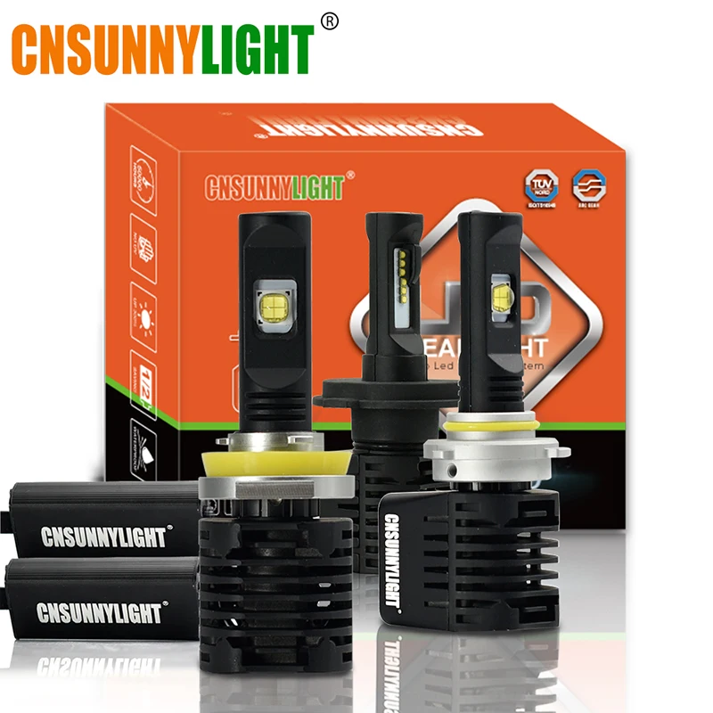 Тип СВЕТОДИОДА направленного света CNSUNNYLIGHT-светодиодный фар автомобиля Kit с Lumi светодиодный s MX чипы H4 H7 H8 H11 9005 HB3 9006 HB4 H13 9007 D1S H15 белый 6000 К лампы