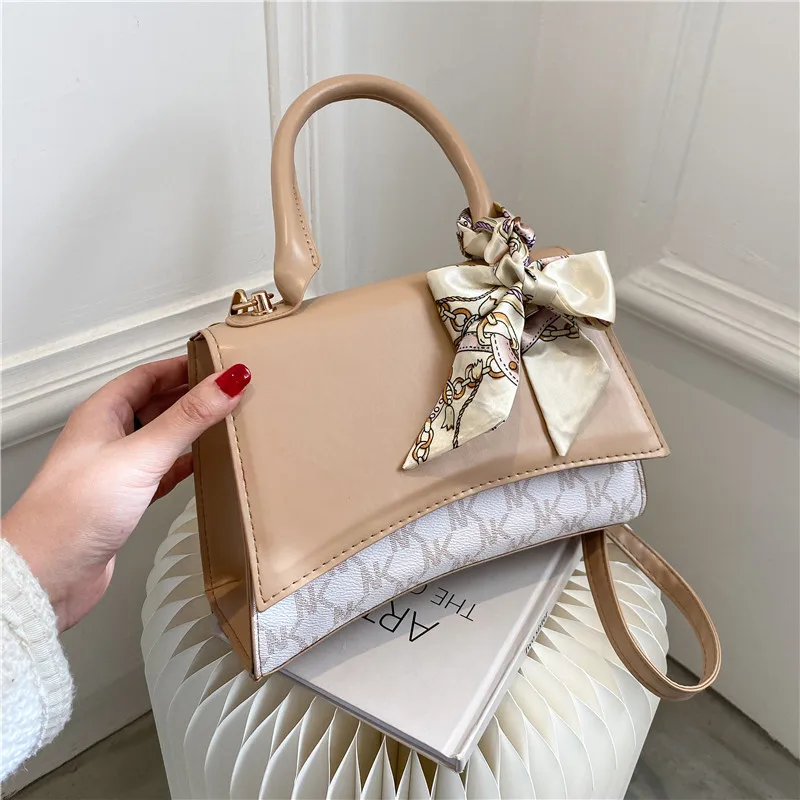 Brand Ladies Handbags 2021 Luxury Silk Scarf Messenger Bag Fashion Designer Handbag Soft PU Leather Shoulder Bag