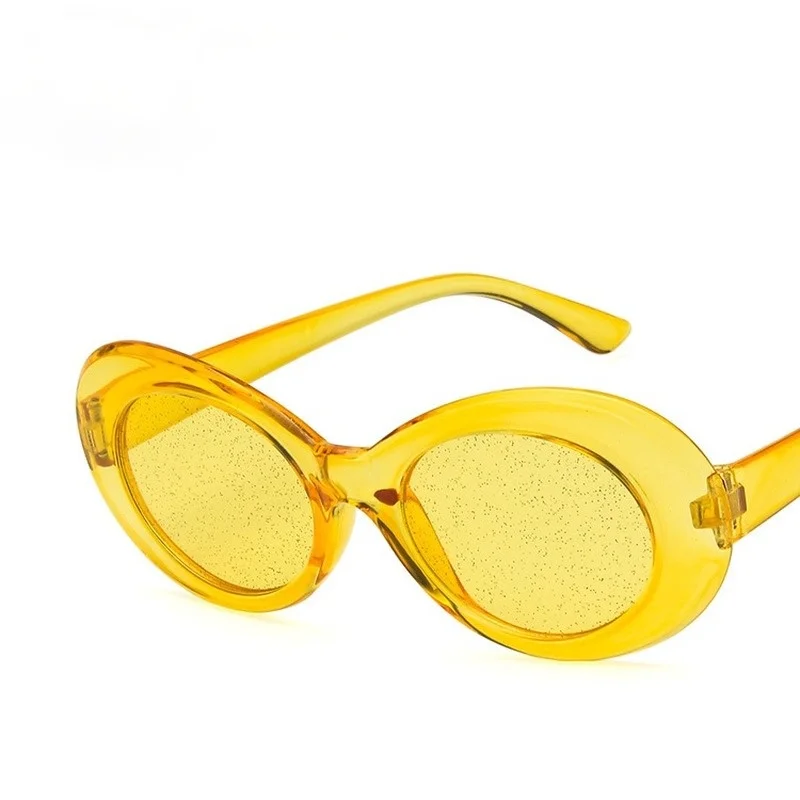 

Fashion Oval Jelly Sunglasses Trendy Transparent Glitter Lens Sun Glasses Sunglasses Women