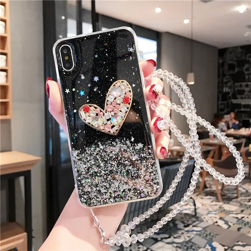 Роскошный чехол для телефона с мигающей звездой любовным браслетом samsung Galaxy S10 9 8