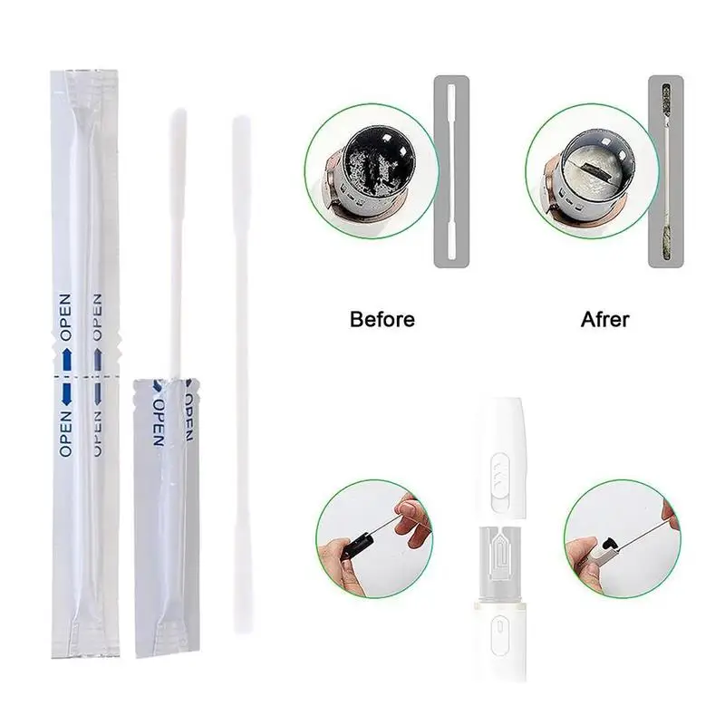 

10Pcs/Lot Wet Alcohol Cotton Swabs Double Head Cleaning Stick Tools For IQOS 2.4 PLUS For IQOS 3.0 LIL/LTN/HEETS/GLO Heater Swab