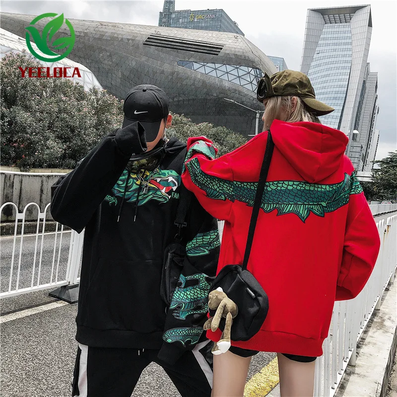 2019 мужская толстовка с капюшоном в китайском стиле хип хоп принтом дракона