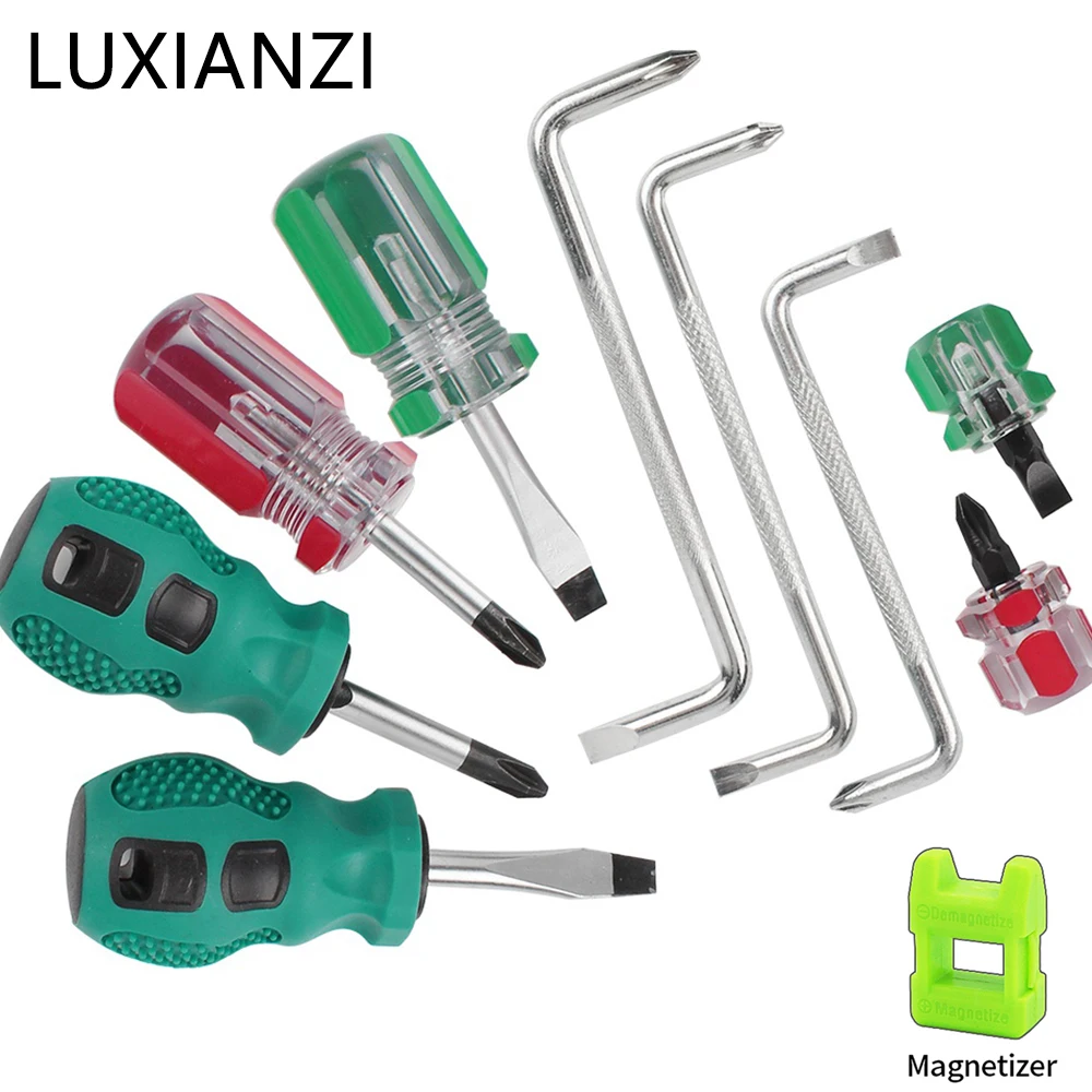 

LUXIANZI 10PCS Mini Small Screw Driver Multi-tool Phone Precision Car Repair Phillips Slotted Bits Screwdriver With Magnetizer