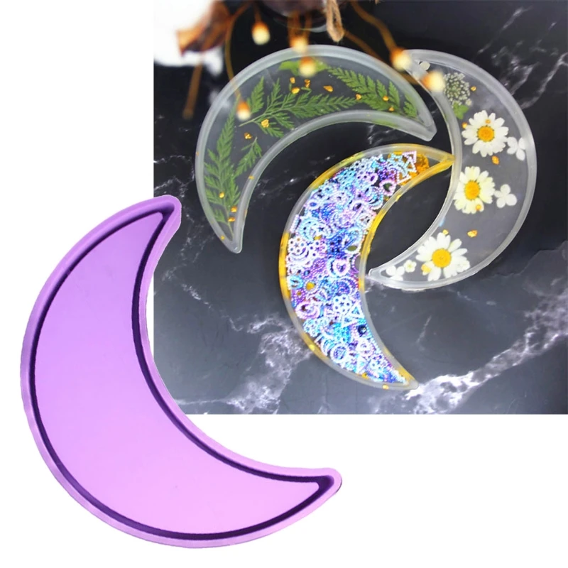 

Moon Tray Resin Mold Moon Shape Dish Tray Resin Silicone Casting Mold