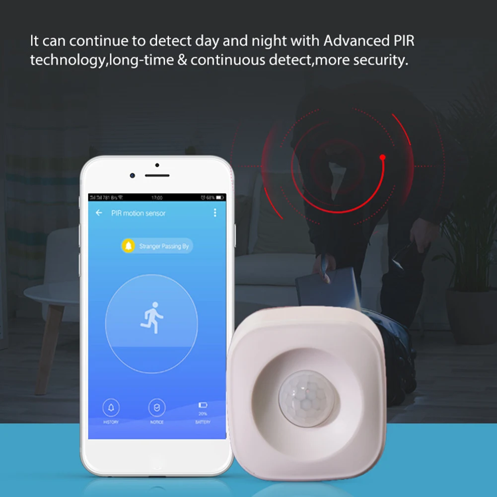 

Беспроводной инфракрасный датчик движения Tuya Smart Life, Wi-Fi Инфракрасный детектор, управление через приложение, система охранной сигнализации ...