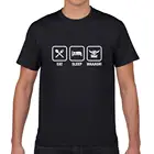 Мужские футболки из 100% хлопка с надписью Eat Sleep Waaagh! Футболка в стиле игры Orks, Забавные футболки для геймеров, мужские и женские рубашки унисекс