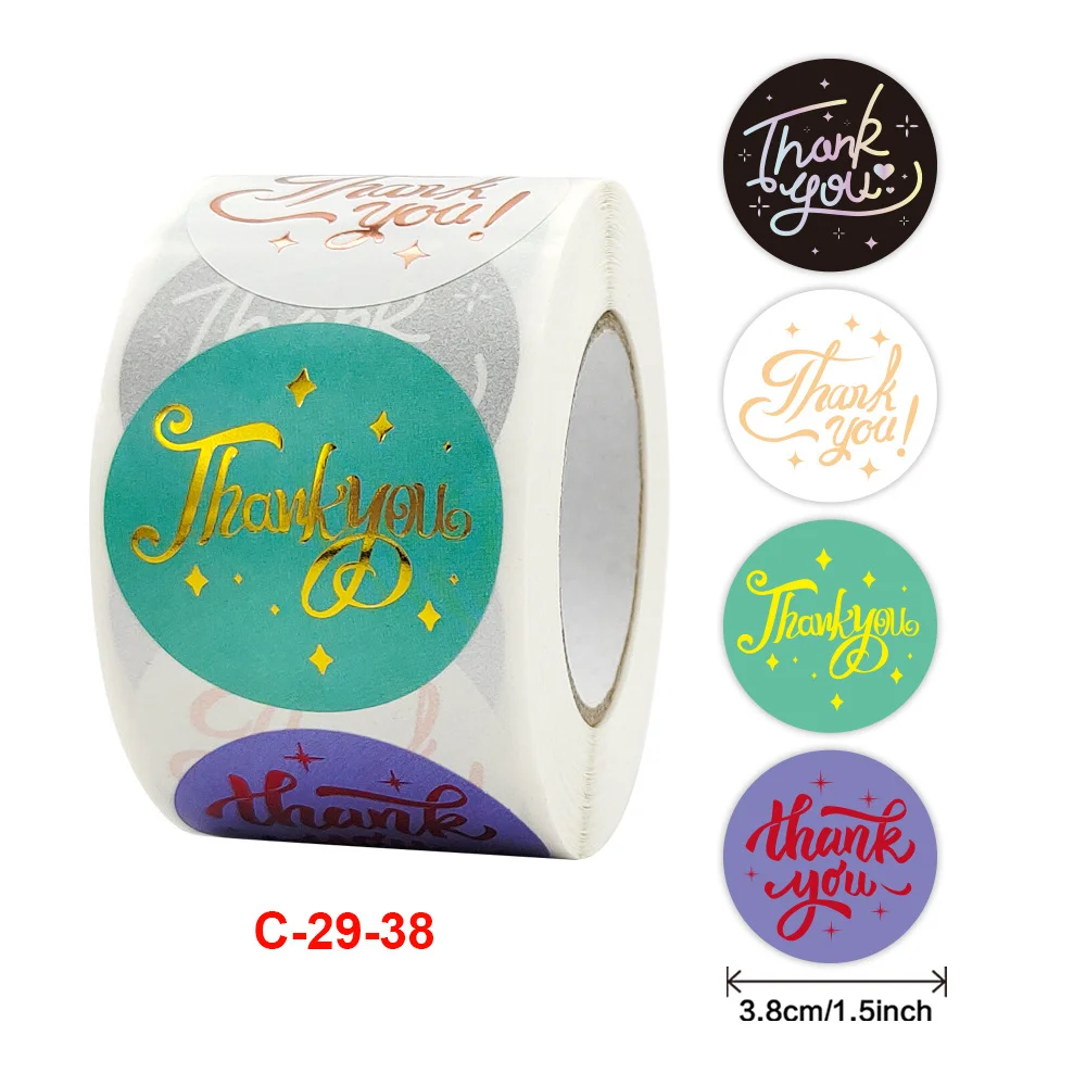 

100-500pcs Gift Sealing Stickers Thank you Design Diary Scrapbooking Stickers Festival Birthday Party Gift Labels C-29