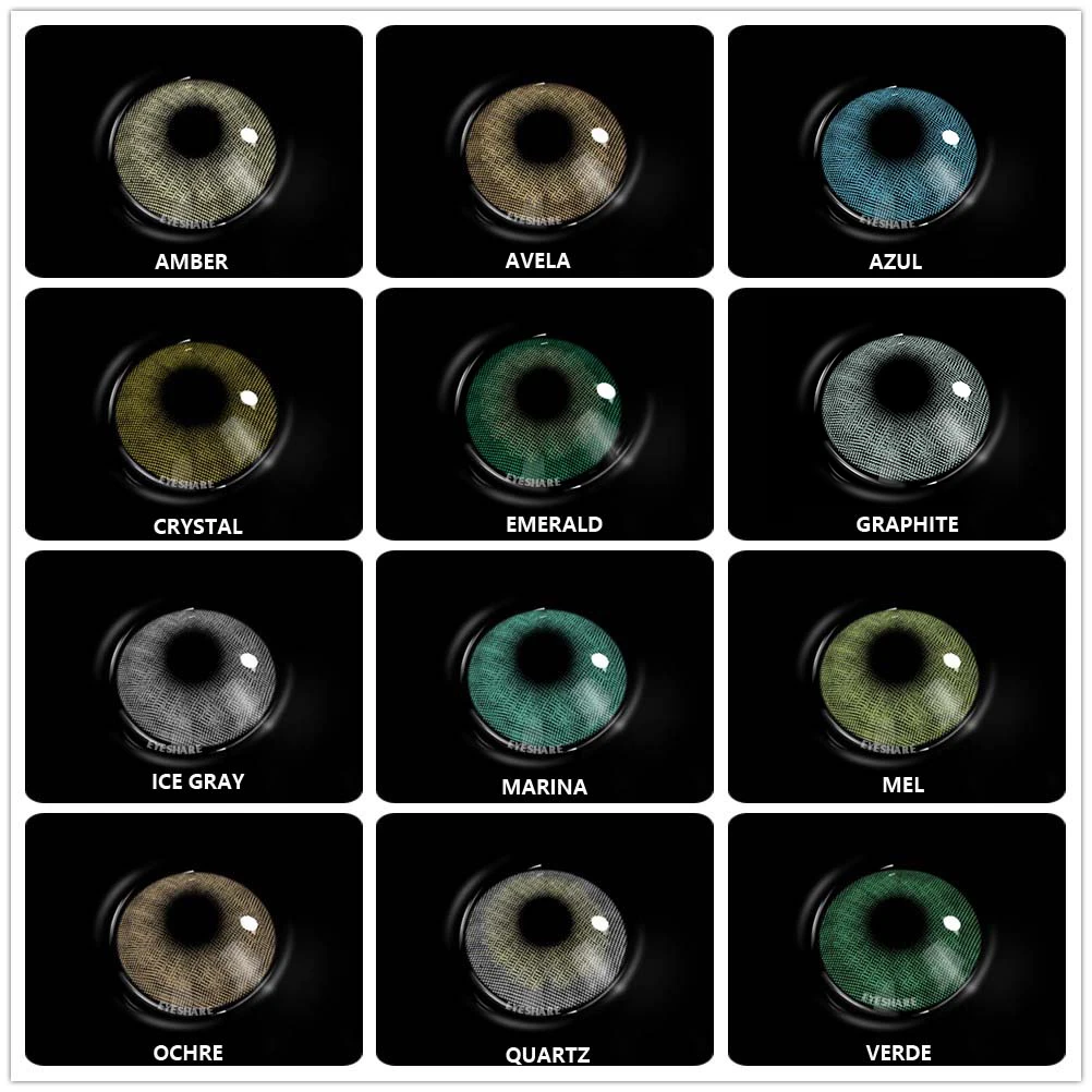 eyeshare 1 pair color contact lenses for eyes blue green color lens eyes soft yearly colored lenses pupils beauty makeup free global shipping