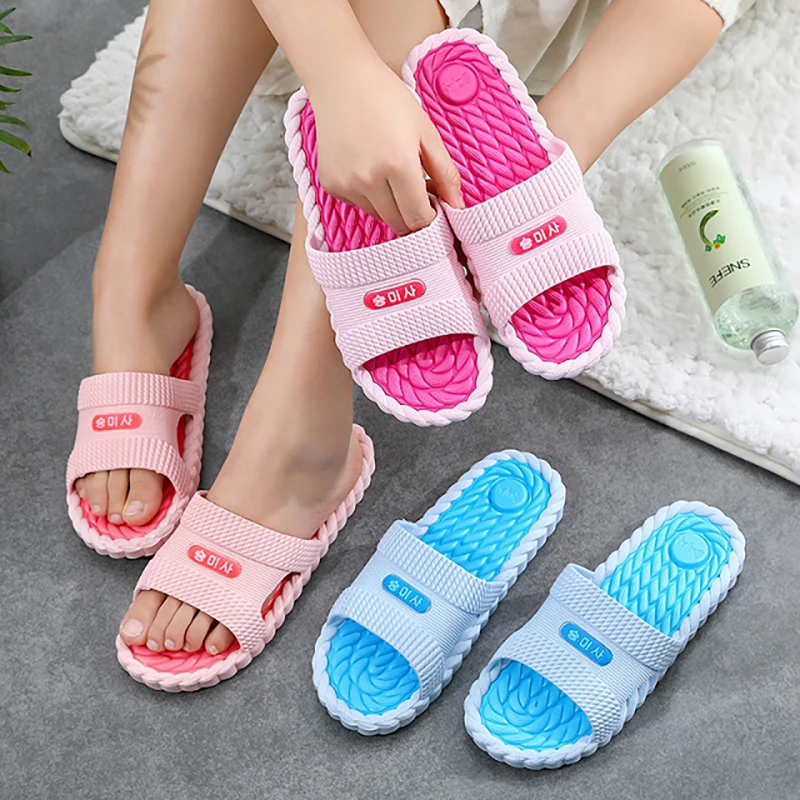 Массажные шлепанцы для дома Нескользящие массажные тапочки пляжа ванной сланцы